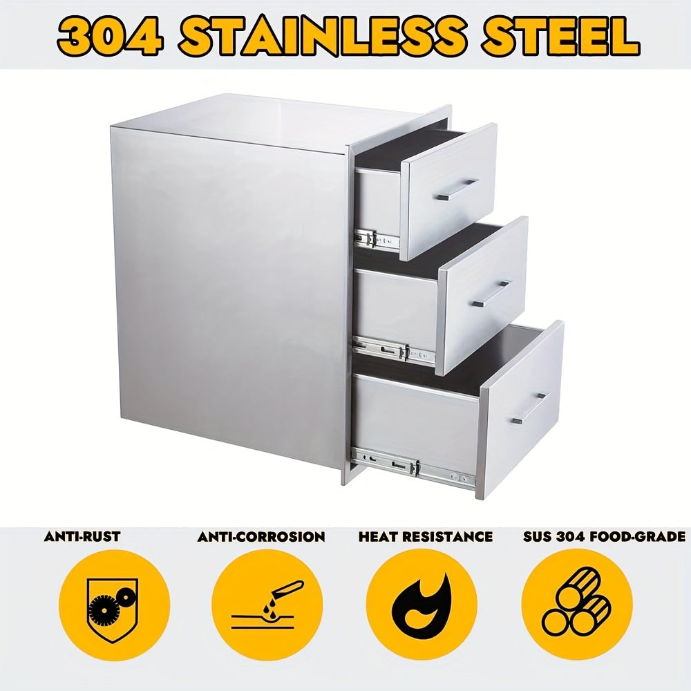 Keukenkast Organizer – Gootsteenkast Organizer – Aanrecht Organiser – Wandkast Met Laden – Keuken Opbergrek – Roestvrijstaal – Water- En Krasbestendig – 45x46x61 cm – Uittrekbare Lades Met Soepele Glijfunctie