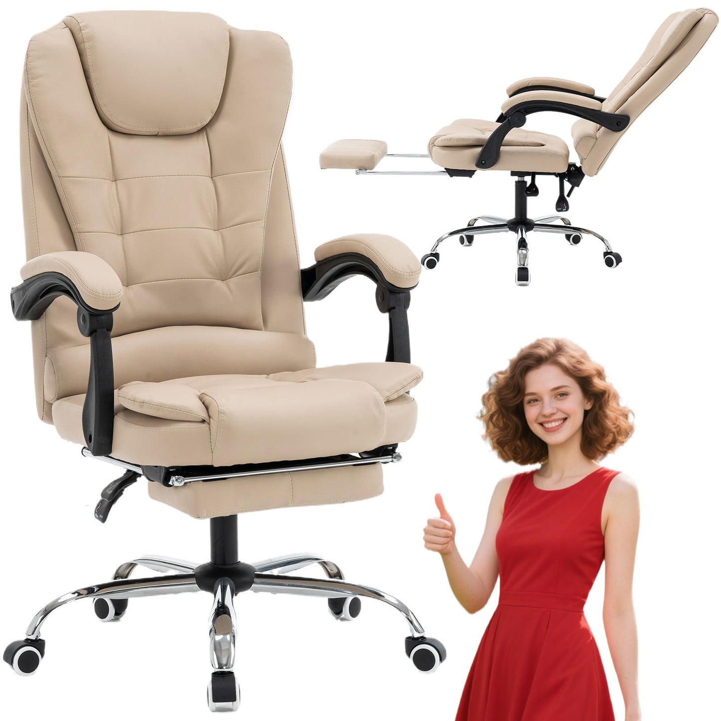 Gamingstoel – Gamestoel – Gaming Chair – Bureaustoel – Game Stoel – Ergonomisch Ontwerp – Verstelbare Lendensteun & Hoofdsteun – Verstelbare Hoogte – Roze