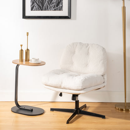 Witte Stoel – Bureaustoel – Draaistoel – Eetkamerstoel – Fauteuil – 360° Draaibaar – Verstelbare Zithoogte 48-55 cm