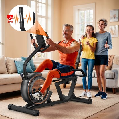 Vowvit Magnetic Exercise Bike with Kinomap App & Heart Rate Monitor - 16-Level Magnetic Resistance Bike, 4kg Flywheel, Belt-Driven Indoor Cycling Machine Suitable for Home Gym Cardio Training, Classes App ()