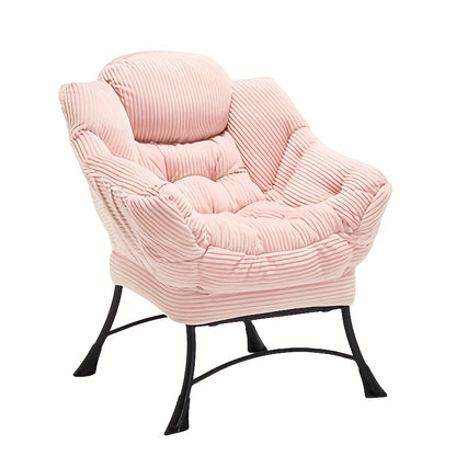 Loungechair – Fauteuil – Loungestoel – Relaxfauteuil – Zithoekstoel – Fluweel Velvet – Ergonomisch Ontwerp Met Voetenbankje