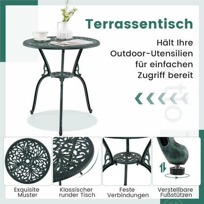 Tuinset – Bistroset – Balkonset – Loungeset – Tuinmeubelset – Weerbestendig Aluminium – Parasolhouder – Groen