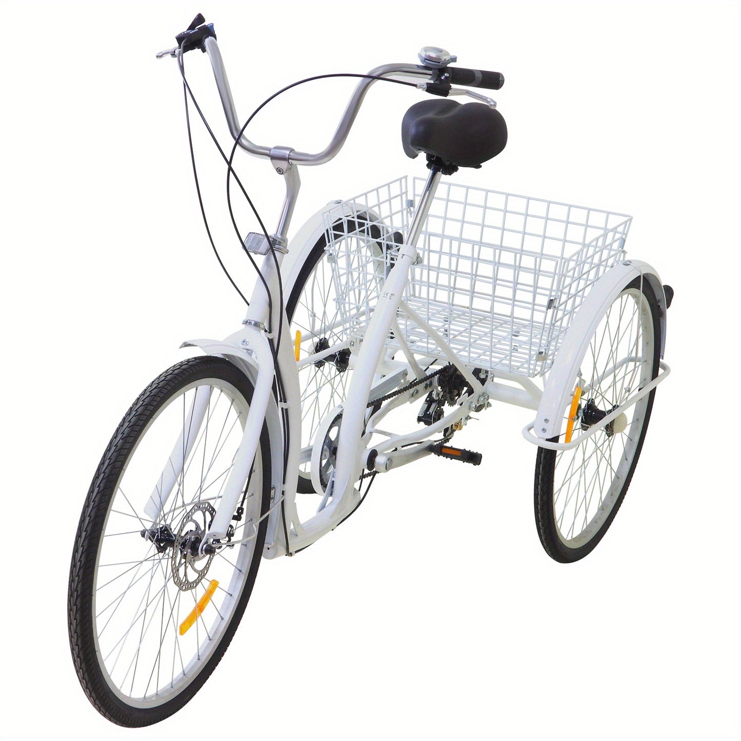 Stadsfiets – Fiets Voor Volwassenen – Comfortabele Stadsfiets – Functionele Fiets – Urban Bike – 6 Versnellingen – Schijfrem & Voormand – Wit
