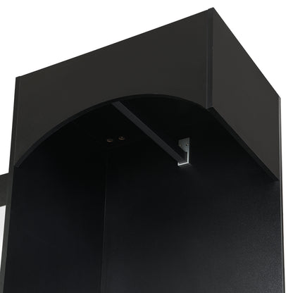 Halmeubel – Garderobekast – Schoenenrek – Spiegelkast – Zitbank – Compact Ontwerp – Verstelbare Planken – Mat Zwart