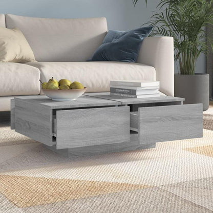 Woonkamertafel – Salontafel – Koffietafel – Bijzettafel – Dressoir Tafel – Grijs – Stevig Hardhout – Compact Ruimtebesparend Design