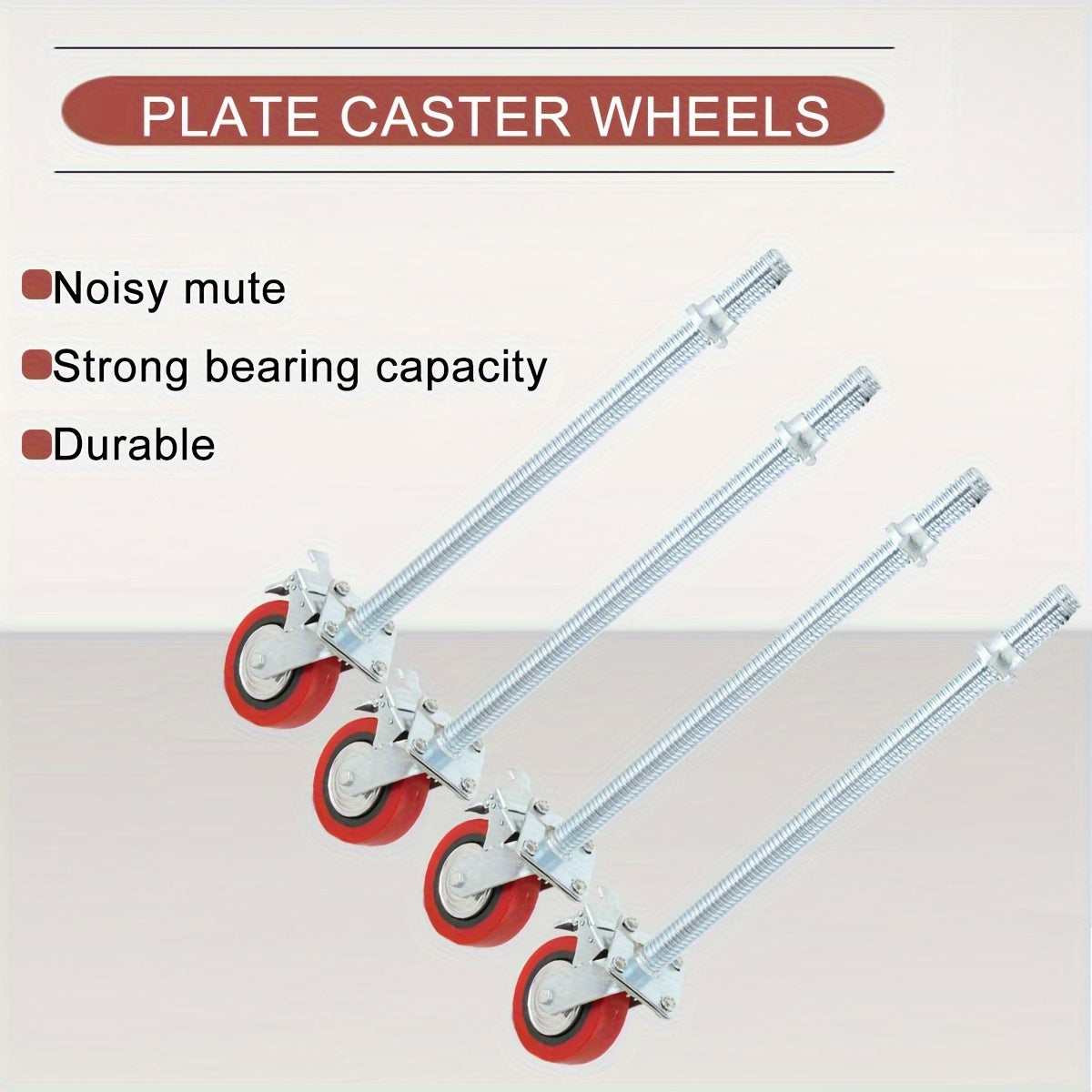 Steigerwielen – Zwenkwielen – Transportwielen – Meubelwielen – Rolwielen – Diameter 190mm – Draagvermogen 750kg – Hoogte Verstelbaar – Met Rem