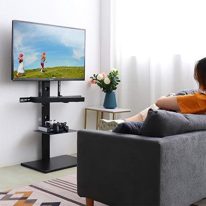 TV Standaard Vloer – TV Statief – TV Vloerstandaard – Vloer TV Beugel – Draagbaar TV Rek – Verstelbaar 32-65 Inch – Metaal – VESA 600x400mm – 30kg Belasting – Kabelmanagement