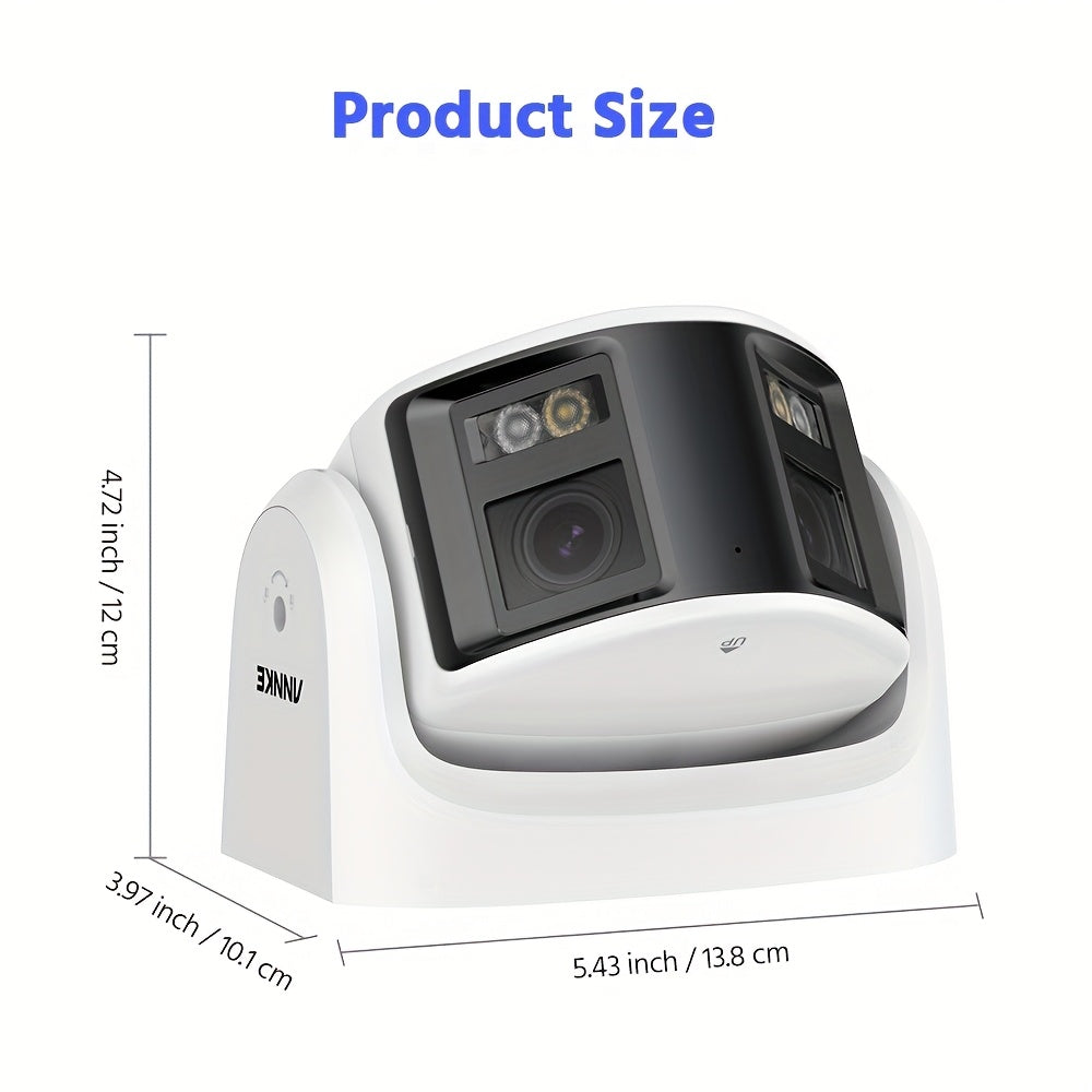 6MP IP Beveiligingscamera – Beveiligingscamera Dubbele Lens – Buiten Camera – Surveillance Camera – Toezicht Camera – Kleurennachtzicht – 180° Breed Gezichtsveld – Tweerichtingsspraak – Wit