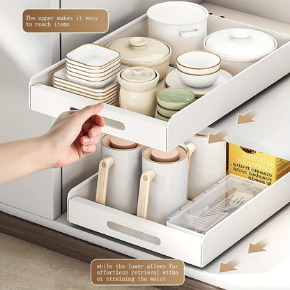 Uitschuifbare Keukenorganizer – Lade Organizer – Keukenkast Opberger – Keukenlade – Keukenopbergsysteem – 35cm Breed – Zacht Sluitmechanisme – Draagkracht 25 kg – Montage Zonder Boren