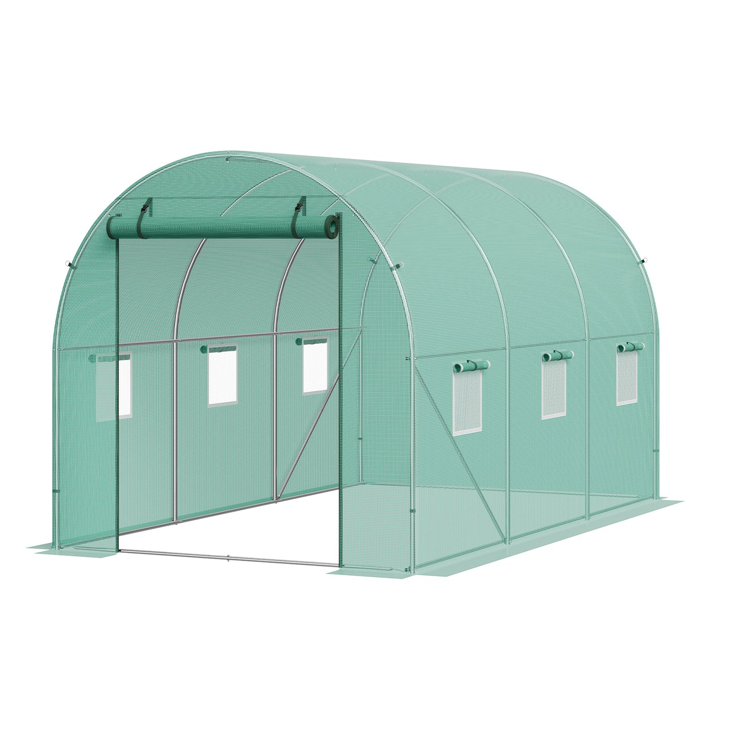 Kweekkas – Tuinkas – Broeikas – Tunnelkas – Serre – Gegalvaniseerd Stalen Frame – Waterdichte PE-Bekleding 345x195x192 cm