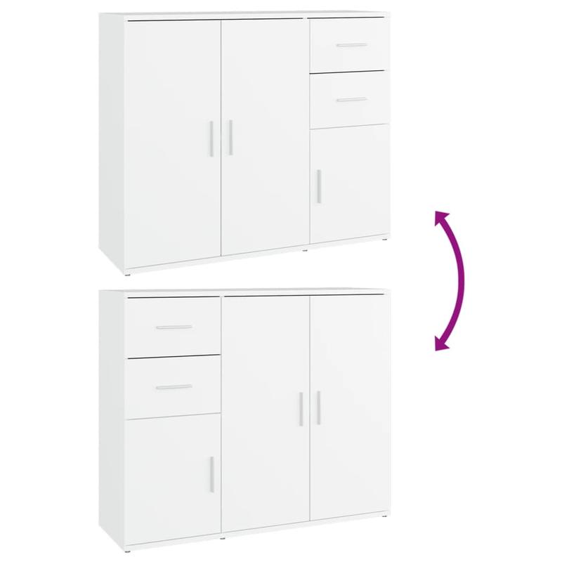 Sideboard – Dressoir – Kast – Opbergkast – Buffetkast – Wit – Hoogwaardig Spaanplaat – Afmeting 91x29,5x75 cm