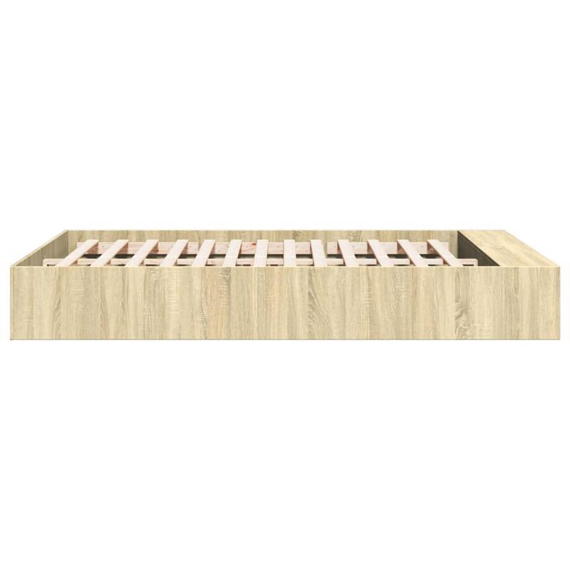 Bedframe Queen Size – Bedframe Met Opbergruimte – Platformbed – Slaapbank – Tweepersoonsbed – Sonoma Eiken – Ruimtebesparend Ontwerp – Stevige Houten Constructie