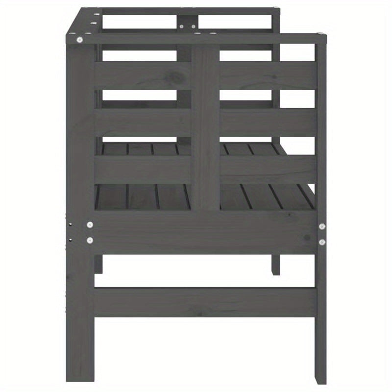 Garden Bench 111.5X53X71 Cm Made of Solid Gray Pine Wood