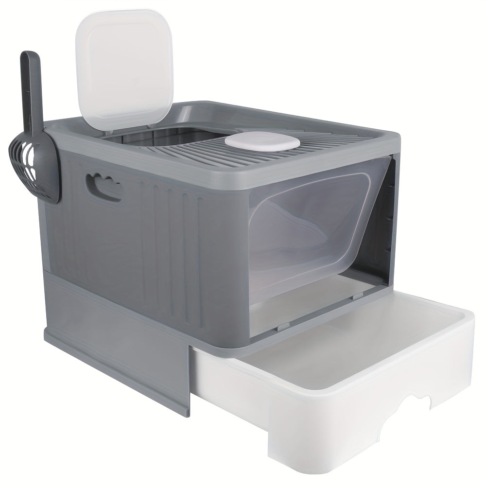 kattenbak – kattentoilet – kattengritbak – kattenschep – kattenbaklade – UV-sterilisatie – duurzaam plastic 48x37x38 cm grijs