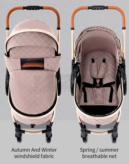 Kinderwagen 3 in 1 - Kinderwagen - Bedje - Buggy - Autostoel - Opvouwbaar - Aluminium frame - Chocolate/bruin - Zilver - Zwart