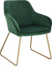 Eetkamerstoelen set van 2 - Luxueuze Velvet Stoelen - Eetkamerstoel - Stoelen met armleuning - Fluweel - Smaragd Groen