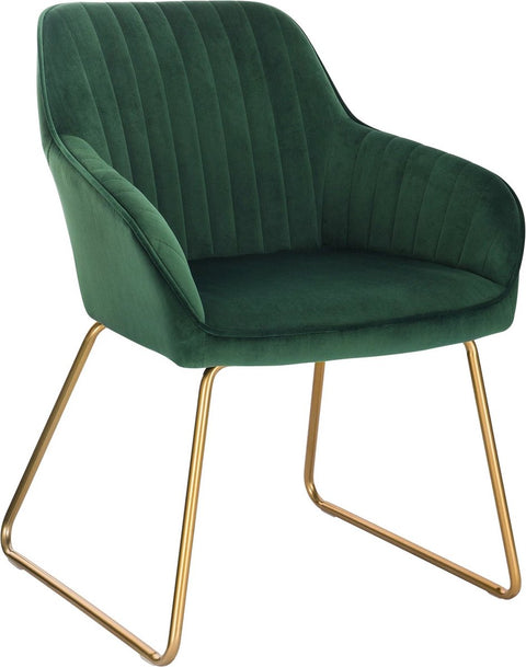 Eetkamerstoelen set van 2 - Luxueuze Velvet Stoelen - Eetkamerstoel - Stoelen met armleuning - Fluweel - Smaragd Groen