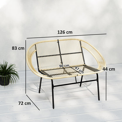 Zweefbank tuin – Tuinbank – Buitenbank – 2-zits bank – Schommelbank – Polyrattan – Weerbestendig – UV-bestendig – Draagvermogen 260 kg – Khaki