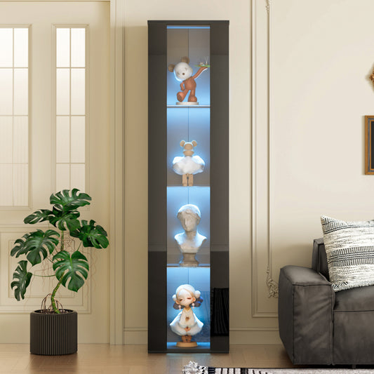 Glazen Vitrinekast – Displaykast – Showkast – Etalagekast – Winkelkast – Vrijstaande Vloerstandaard – Acryl Panelen – Geen Elektriciteit Nodig