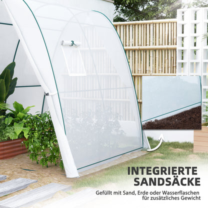 Boogkas – Tuinkas – Kweekkas – Kas – Groentekas – Wit – 1,8 x 1,8 x 2 Meter – Ventilatieraampjes en Zandzakken voor Extra Stabiliteit