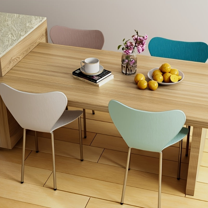 Stoelen – Eetkamerstoelen – Bureaustoelen – Kuipstoelen – Stapelbaar – Ruimtebesparend – Gemaakt Van Duurzaam Kunststof – Set Van 4 In Vier Kleuren (Wit, Blauw, Roze, Groen)