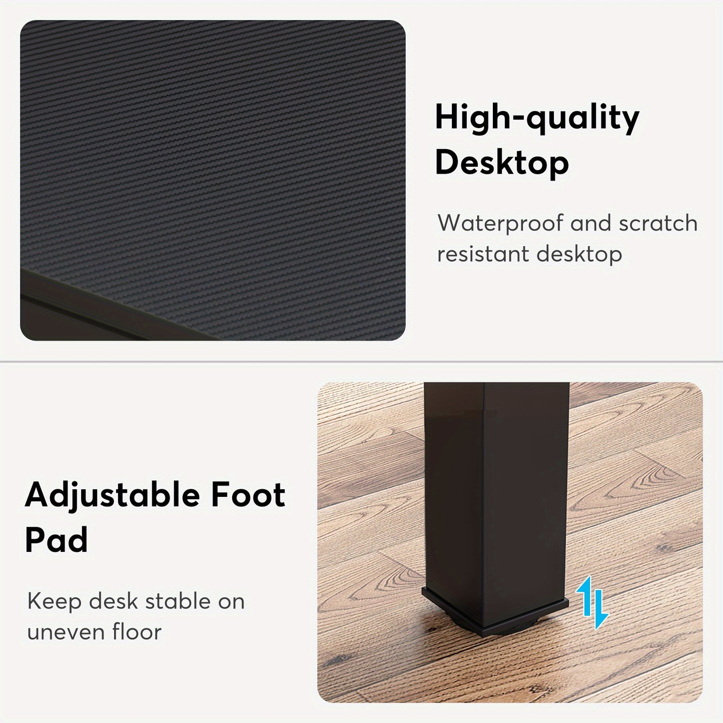 Bureau – Bureautafel – Computertafel – Werkplek – Dubbel Bureau – Extra Lang 199,9 cm – Water- En Krasbestendig Blad – Verstelbare Voetjes