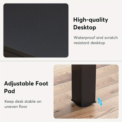 Bureau – Bureautafel – Computertafel – Werkplek – Dubbel Bureau – Extra Lang 199,9 cm – Water- En Krasbestendig Blad – Verstelbare Voetjes