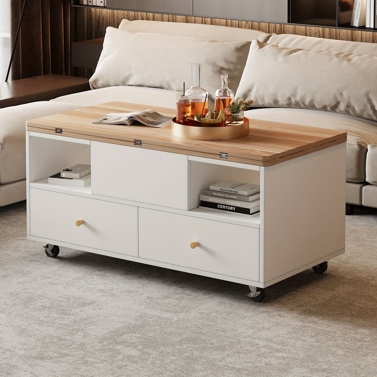 Bankstel – Tweezitsbank – Loveseat – Sofa – Zitzetel – Donkergrijs – Compact Formaat 152x76x84 cm – Met Opbergruimte en Duurzaam Houten Frame
