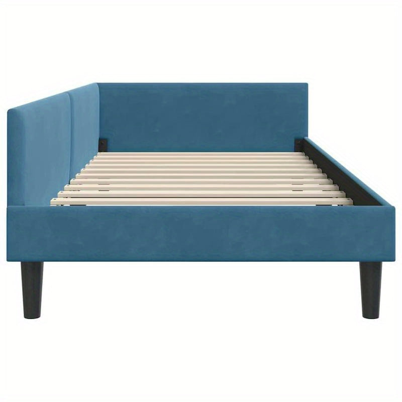 Slaapbank – Bedbank – Bankbed – Slaapcouch – Hoekbank – Blauw-Turquoise – L-Vorm – Compact Design – 100x200 cm – Stevig Houten Frame – Gemakkelijk Om te Bouwen