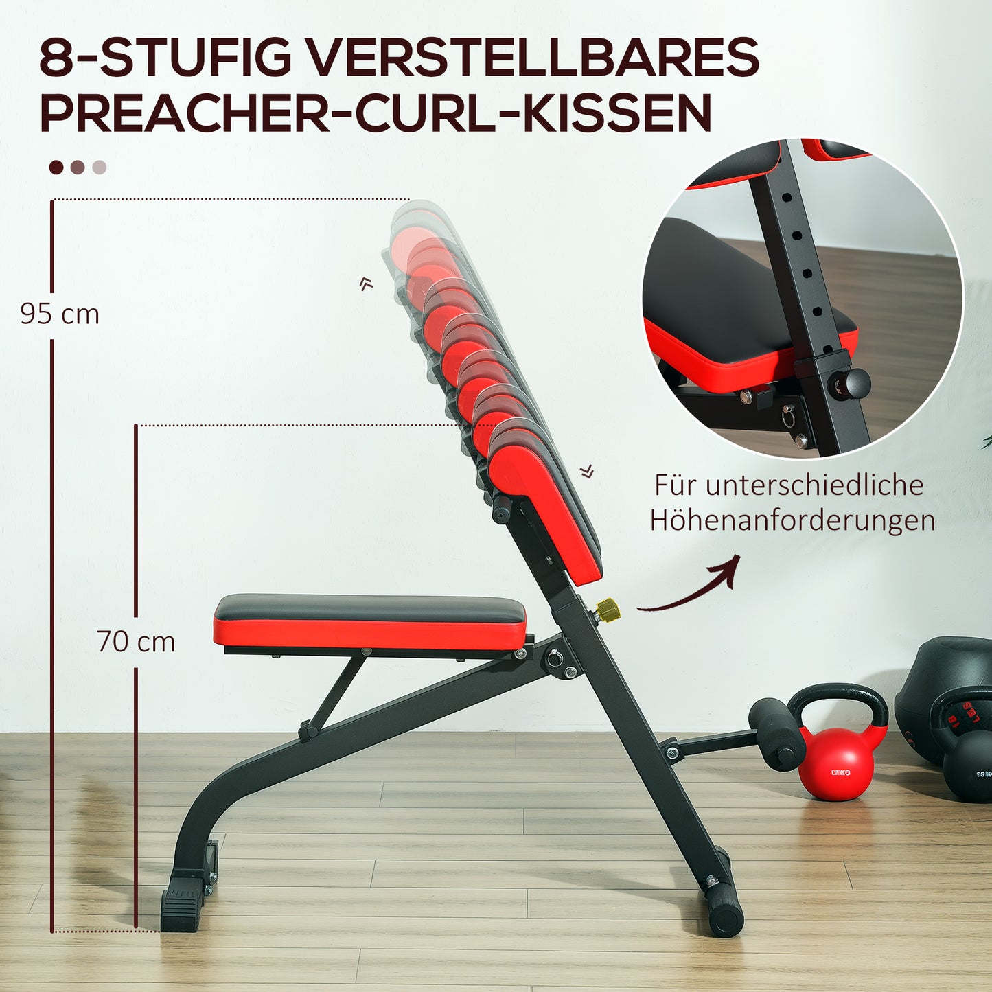 Trainingsbank – Gewichtbank – Fitnessbank – Krachtbank – Opvouwbare Bank – Verstelbaar – Robuust Stalen Frame – Zwart