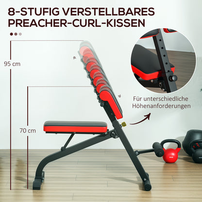 Trainingsbank – Gewichtbank – Fitnessbank – Krachtbank – Opvouwbare Bank – Verstelbaar – Robuust Stalen Frame – Zwart