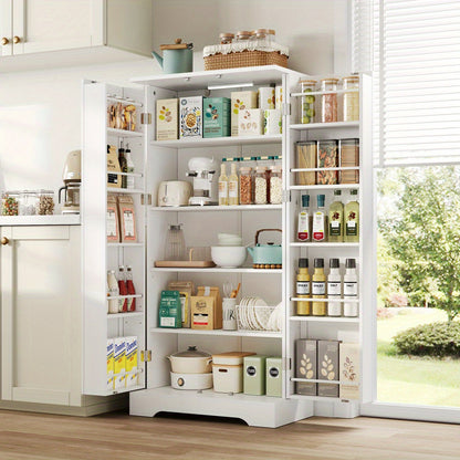 Keukenkast – Keukenbuffet – Opbergkast – Ovenkast – Staande Kast – Wit – Multifunctioneel – 60x35x128 cm – Verstelbare Planken – Antikantelbeveiliging