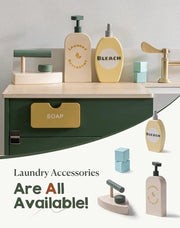 Kinder Wasmachine - Groen - Houten Speelgoed - Wasmachine - Droger - Peuters