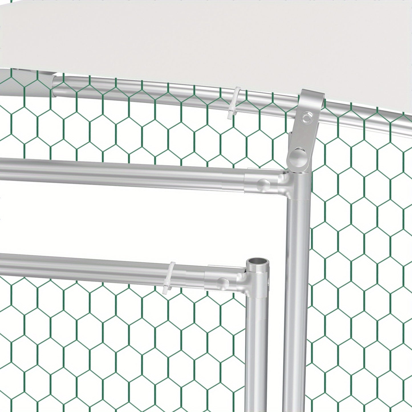 Kippenren – Kippenhok – Buitenren – Pluimvee Ren – Dierenren – 3x6 Meter – Verzinkt Stalen Frame – PE Koepeldak