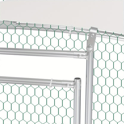 Kippenren – Kippenhok – Buitenren – Pluimvee Ren – Dierenren – 3x6 Meter – Verzinkt Stalen Frame – PE Koepeldak