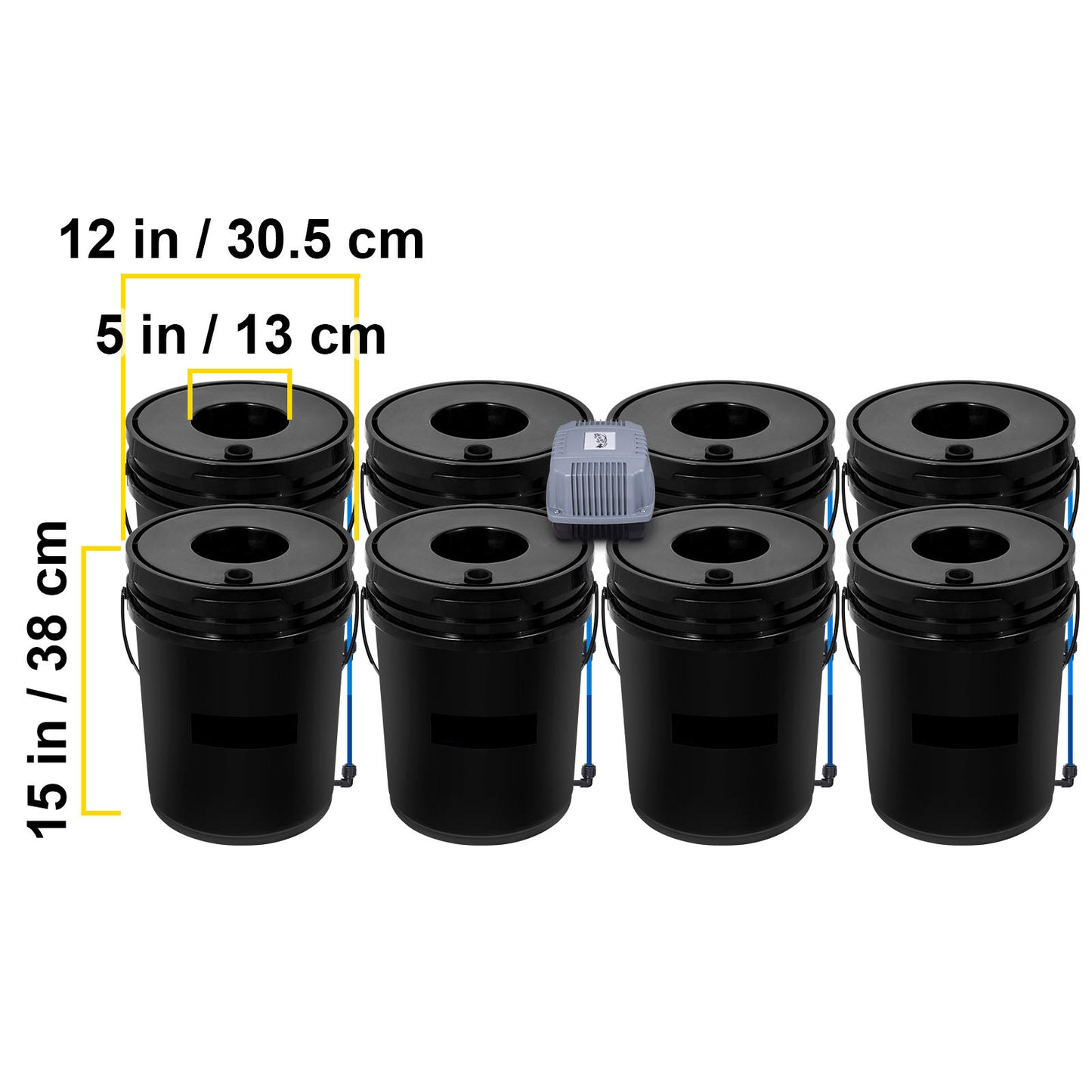 Hydroponicsysteem – Hydrocultuursysteem – Kweekset – Plantenbak – DWC Grow Kit – 20 Liter Capaciteit – Krachtige 8W Luchtpomp