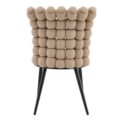 Eetkamerstoel – Stoel – Kuipstoel – Set Stoelen – Designstoel – Lichtgrijs Fluweel – Zwart Metalen Poot – Modern Luxe – Stevig & Onderhoudsvriendelijk