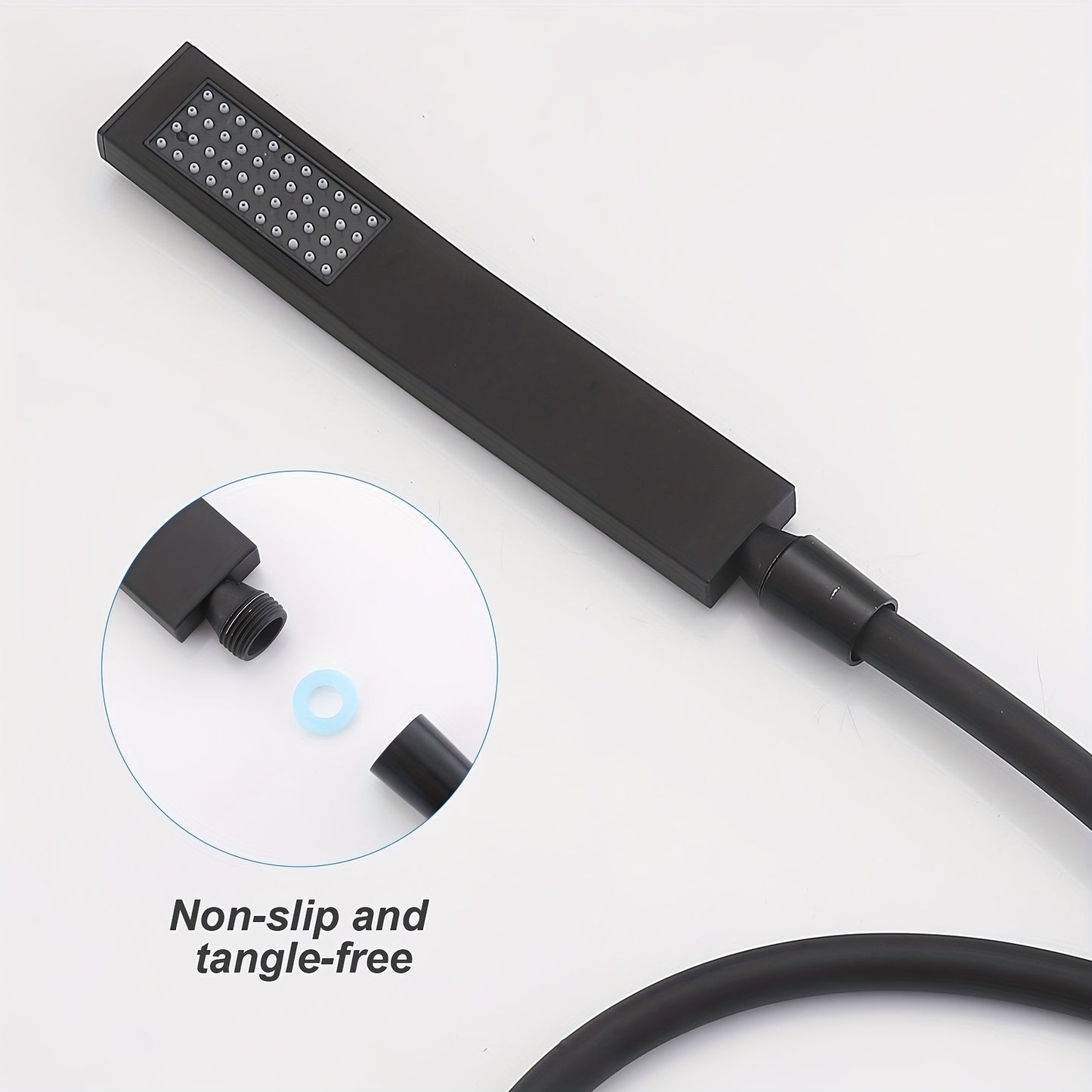 Wanddouche – Douchekop – Handdouche – Douche Set – Badkamer Douche – Donker Design – Zonder Elektriciteit – Duurzaam Material