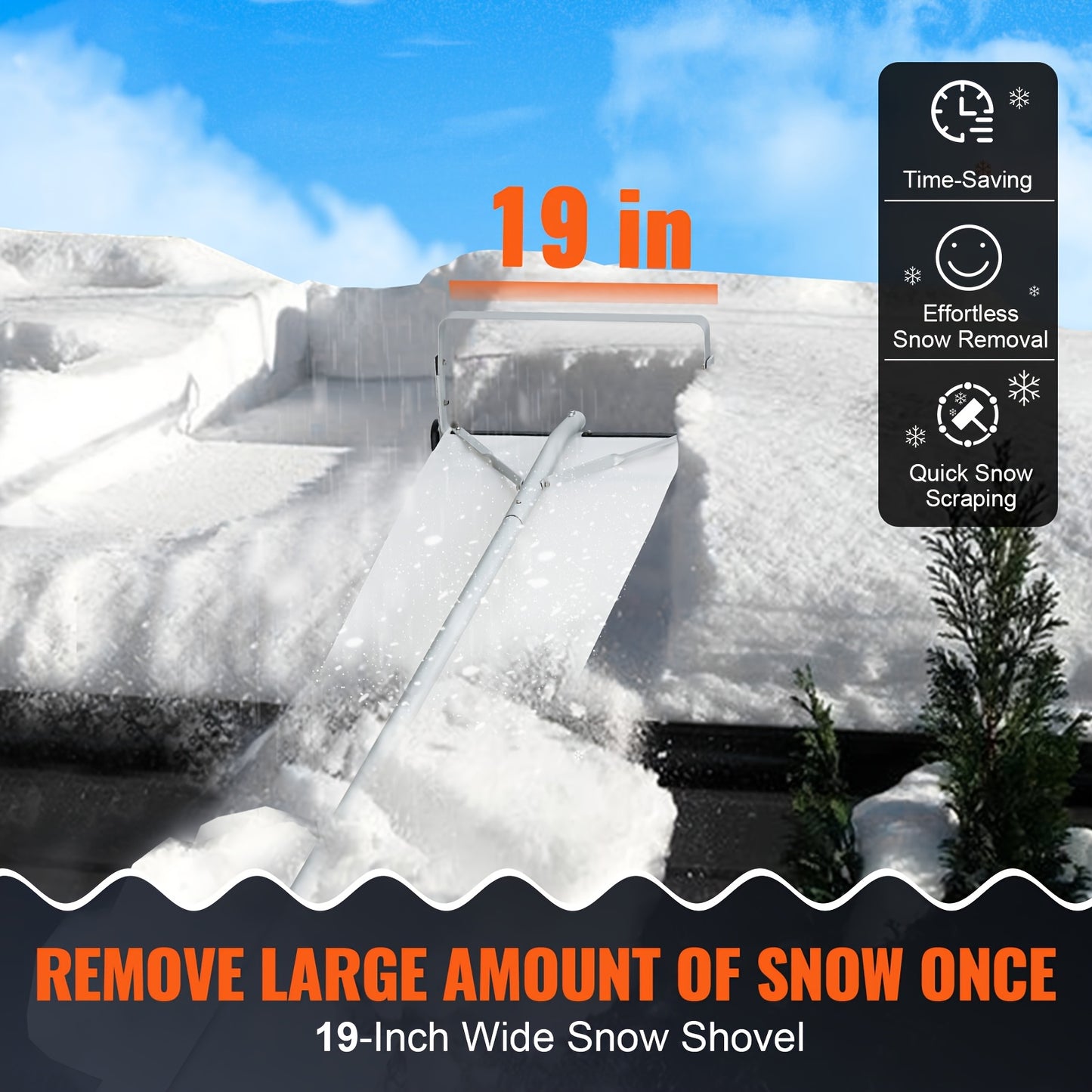 Dakraamveger – Dakriek – Sneeuwruimer – IJsbestrijder – Dakreinigingsborstel – 9 Meter Aluminium – Met Beschermende Kunststof Wielen