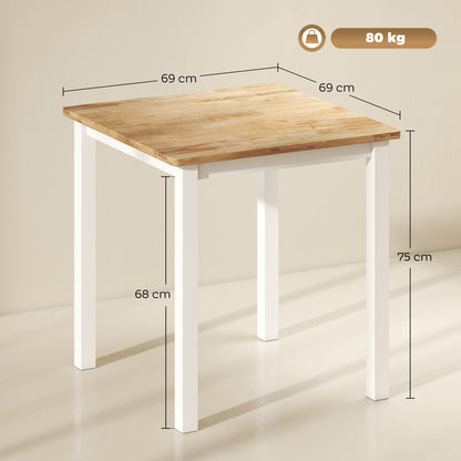 Eettafel – Tafel – Meubel – Klaptafel – Eethoek – Rubberhout – Compact 69x69 cm – Stevig en Duurzaam