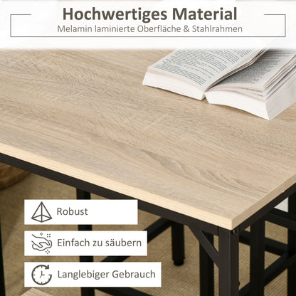 Barset – Barkrukken – Bartafelset – Bar Meubel – Bar Stoelen – Massief Eikenhout – Zwart Stalen Onderstel