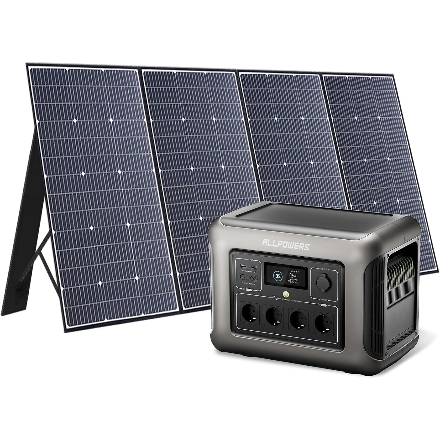 Draagbare Powerstation – Mobiele Generator – Noodstroomvoorziening – Zonne-energie Accu – Camping Accu – 1056Wh Capaciteit – Snelladen 40 Min – 1600W AC Uitgang