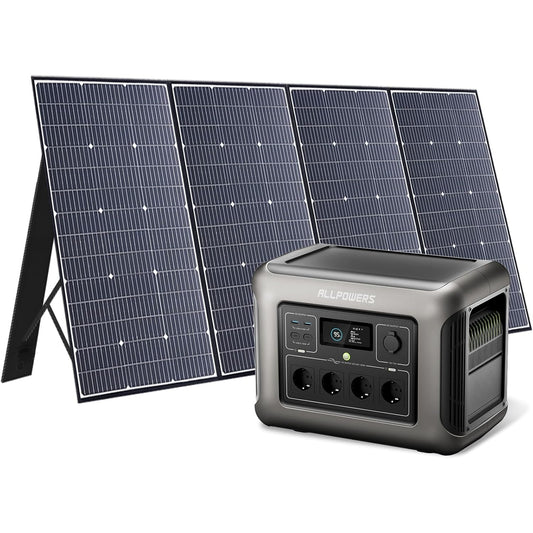 Draagbare Powerstation – Mobiele Generator – Noodstroomvoorziening – Zonne-energie Accu – Camping Accu – 1056Wh Capaciteit – Snelladen 40 Min – 1600W AC Uitgang