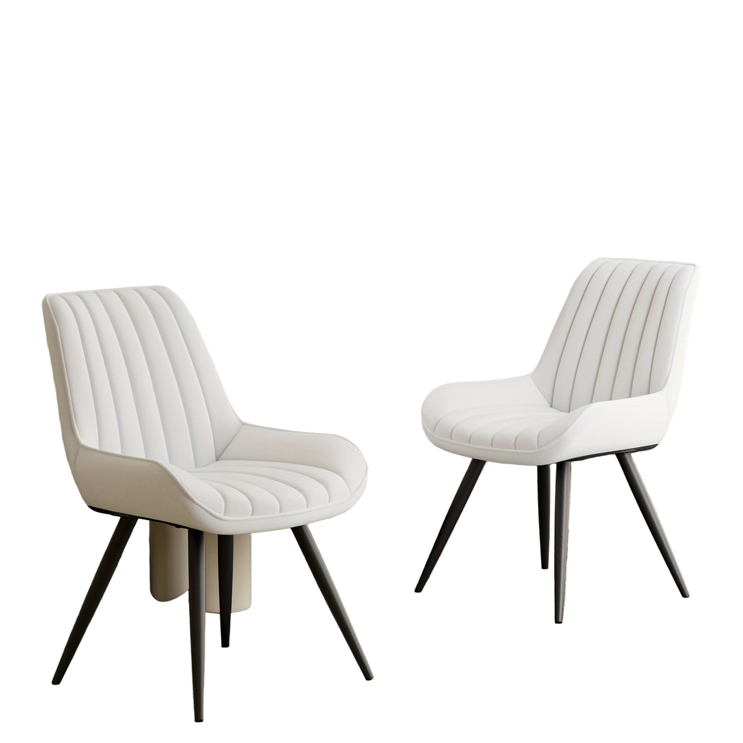 Eetkamerstoel – Lounge Stoel – Fauteuil – Bureaustoel – Thuisstoel – Ergonomisch Design – Kunstleer Zitting – Set Van 2 – Modern Stijl – Makkelijk Te Monteren