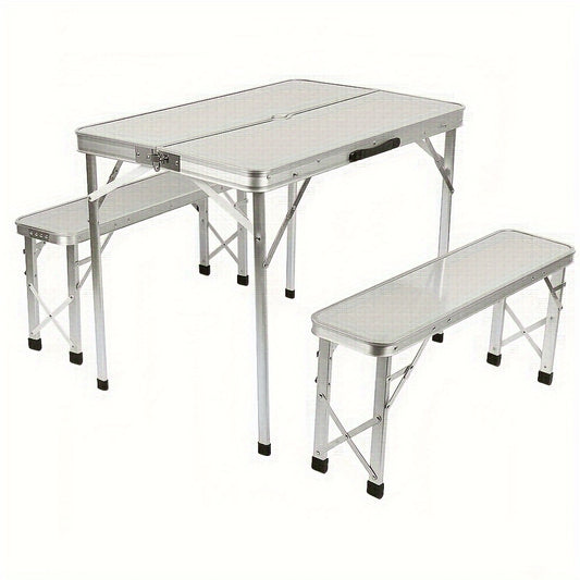 Tafel- En Stoelset Voor Buiten – Picknicktafel – Campingset – Klaptafel – Klapbanken – Aluminium Frame – Compact Opvouwbaar