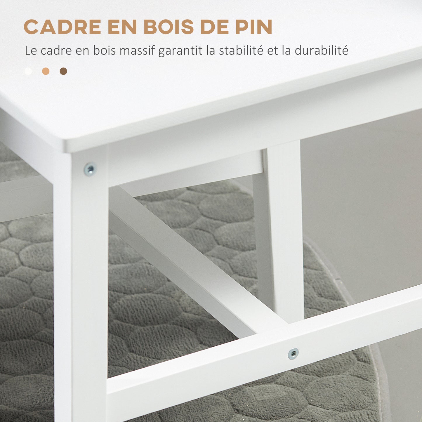 Eetkamerstoel – Küchenstuhl – Stoel – Houten Stoel – Wit – Massief Hout – Comfortabele Leuning