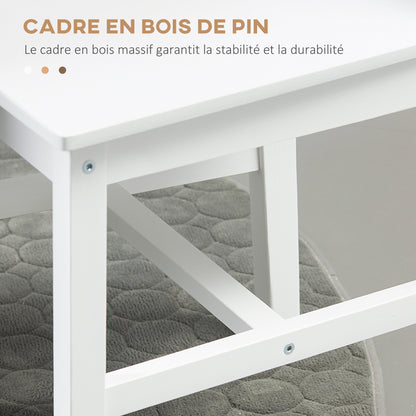 Eetkamerstoel – Küchenstuhl – Stoel – Houten Stoel – Wit – Massief Hout – Comfortabele Leuning