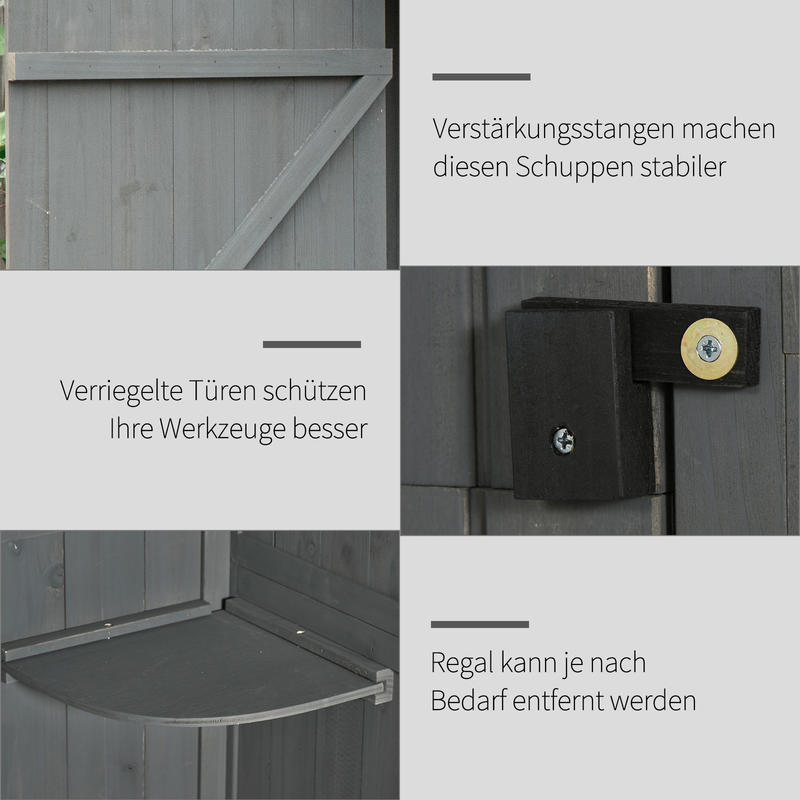 Tuinhuisje – Tuinkast – Tuinschuur – Berging – Gereedschapsschuur – Metalen Tuinkast – Gable Dak – Weerbestendig – 77x54,2x179 cm