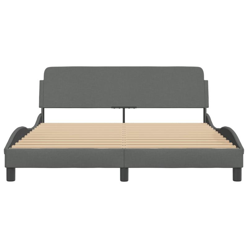 Bedframe – Tweepersoonsbed – Opbergbed – Slaapkamermeubel – Stijlvol Bed – Donkergrijs – 160x200 cm – Met Opbergruimte – Stevig Metalen Frame