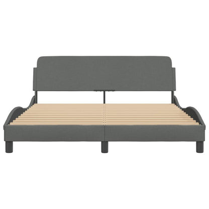 Bedframe – Tweepersoonsbed – Opbergbed – Slaapkamermeubel – Stijlvol Bed – Donkergrijs – 160x200 cm – Met Opbergruimte – Stevig Metalen Frame